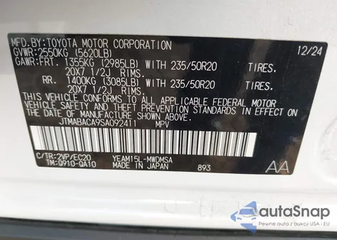 2025 Toyota Bz4X Nightshade z USA, uszkodzony, nr VIN JTMABACA9SA092411